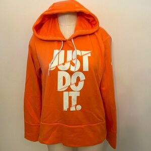 Nike Womens Just Do It Peach Orange Hoodie Size Small